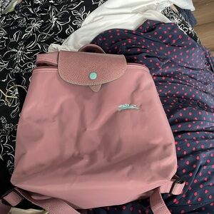Longchamp Le Pliage Sac A Dos Backpack in Antique Pink